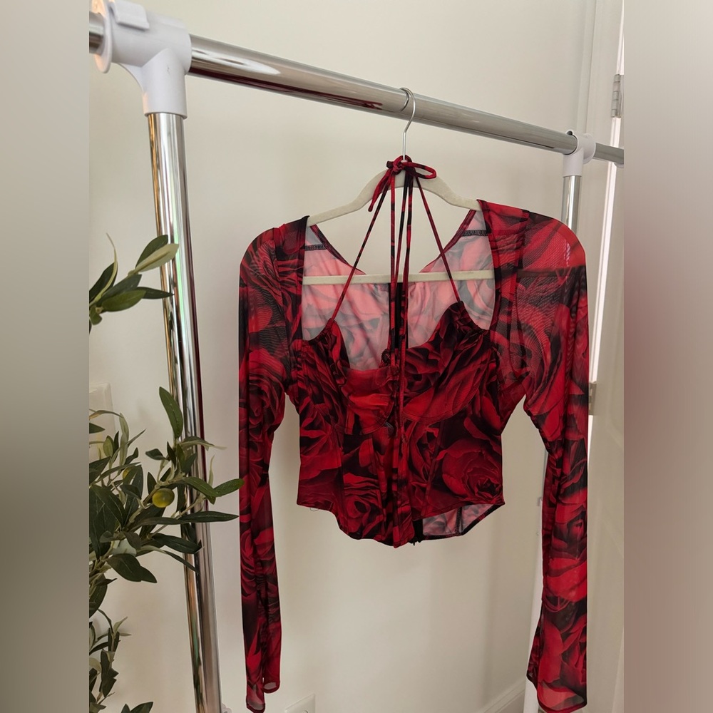 Sweet as roses sweetheart corset top - red